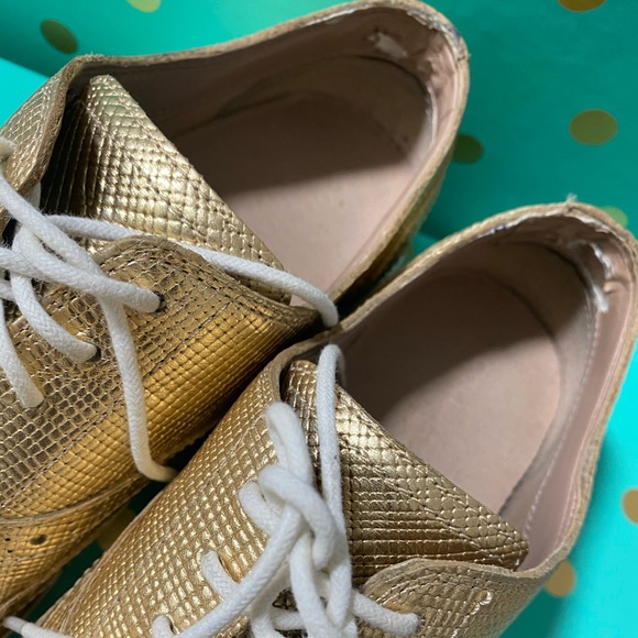 Gold Cole Haan Grand OS Oxfords - Picture 3 of 8